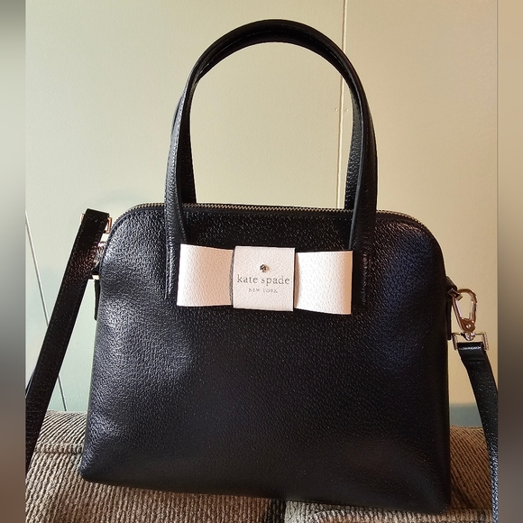 Kate Spade Matthew's Street Maise Black & White Bow Handbag Sachel NWOT Sold out - Picture 4 of 16